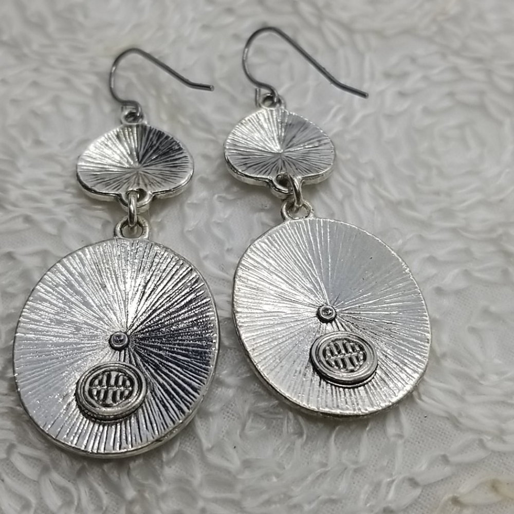 COPY - Dana Buchman Circle Bib Silver Necklace Earring - Picture 10 of 10